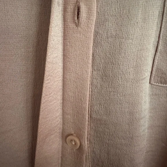 BCBGeneration rose smoke Blush Button-Down pajama top with Black Accents - Picture 9 of 12